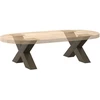 Kavos staliuko kojelės, X formos, 2 vnt., natūralus plienas, 60x(30-31) cm, plienas