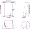 Kavos staliuko kojelės, U formos, 2 vnt., natūralus plienas, 30x(30-31) cm, plienas
