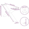 Kavos staliuko kojelės, X formos, 2 vnt., natūralus plienas, 70x(30-31) cm, plienas