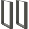 Valgomojo stalo kojos, antracito spalvos, 2 vnt., 70x(72-73) cm, plienas