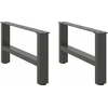 Kavos staliuko kojos, antracito spalvos, 2 vnt., 60x(30-31) cm, plienas