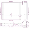 Kavos staliuko kojelės, balta, 2 vnt., 60x(42-43)cm, plienas
