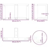 Kavos staliuko kojelės, T formos, 2 vnt., baltos, 40x25x(30-31) cm, plienas
