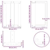 Kavos staliuko kojelės, 2 vnt., baltos, 38x25x(42-43) cm, plienas