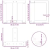 Kavos staliuko kojelės, 2 vnt., baltos, 30x25x(30-31) cm, plienas, T formos