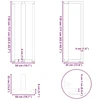 Baro stalo kojos, T formos, 2 vnt., juodos, 50x35x(110-111) cm, plienas