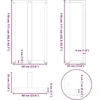 Baro stalo kojos, T formos, 2 vnt., juodos, 60x35x(110-111) cm, plienas