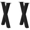 Valgomojo stalo kojos, 2 vnt., juodos, 50 x (72–73) cm, plieninės