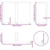 Valgomojo stalo kojelės, T formos, 2 vnt., juodos, 100x35x(72-73) cm, plienas