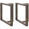 Valgomojo stalo kojelės, T formos, 2 vnt., juodos, 100x35x(72-73) cm, plienas