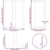 Valgomojo stalo kojelės, T formos, 2 vnt., juodos, 50x35x(72-73) cm, plienas