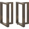 Valgomojo stalo kojelės, T formos, 2 vnt., juodos, 50x35x(72-73) cm, plienas