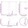 Valgomojo stalo kojelės, 2 vnt., juodos, 80x35x(72-73) cm, plienas