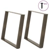 Valgomojo stalo kojelės, U formos, 2 vnt., natūralus plienas, 90x(72-73) cm, plienas