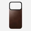 Dėklas Nomad Magnetic Leather Back, rustic rudos spalvos (Horween), Magsafe – iPhone 17 Pro