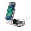 NOMAD Stand One Max - Qi2 belaidis įkroviklis, 25 W trims įrenginiams, suderinamas su „MagSafe“, 4 kartos (sidabrinis)