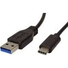 Neutralle USB kabelis (3.1), USB A M - USB C (M), 2m, apvalus, juoda, plastikas bag