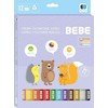 Interdruk Trikampiai pieštukai 12 spalvų Jumbo B&amp;B Kids Pastel