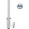 Novus Aliuminio kniedės A4 / 8 NOVUS [70 vnt]