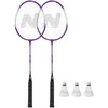 NRZ2053 ALIUMINIO / BADMINTONO RINKINYS 2 RAKETĖS + 3 RAKETĖS + DANGTELIS NILS