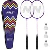 NRZ2053 ALIUMINIO / BADMINTONO RINKINYS 2 RAKETĖS + 3 RAKETĖS + DANGTELIS NILS