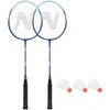 NRZ210 ALIUMINIO BADMINTONO RAKETĖS KOMPLEKTAS + 3 RAKETĖS + DANGTELIS 1/2 NILS