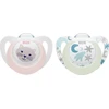 NUK Star Day and Night čiulptukas 0-6 m 2vnt/BOX berniukas, dydis 0-6 m, 0-6 m