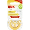 Nuk silikoninis čiulptukas 18-36m, geltonas, Star dizainas