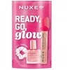 Nuxe Ready Go Glow komplektas suchy olejek regenerujący 10ml + nawilżające serum powiększające usta 8ml + gumka do włosów