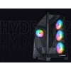 Rampage Hydra V2 kompiuterio dėklas akvariumui, 4 ventiliatoriams, ARGB, juodas
