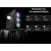 Rampage PLAID V1 Obudowa PC su oknem 4x wentylator 120mm RGB juoda
