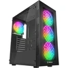 Rampage PLAID V1 Obudowa PC su oknem 4x wentylator 120mm RGB juoda