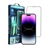 OEM 5D visiškai klijuojamas grūdintas stiklas iPhone 16 Pro Max / 17 Pro Max juodas + aplikatorius