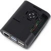 OEM dėklas Raspberry Pi 5 su ventiliatoriumi ir radiatoriais – ABS – juodas}