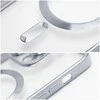 OEM dėklas, skirtas iPhone 14, Electro Mag dėklas, suderinamas su MagSafe sidabrinis