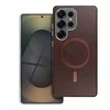 Oem GENTLEMAN MAG COVER dėklas suderinamas su MagSafe skirtas Samsung Galaxy S25 Ultra rudos spalvos