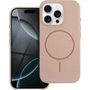 OEM dėklas, skirtas iPhone 14 PLUS, blizgus Mag dėklas, suderinamas su MagSafe dykumos auksiniu dangteliu.