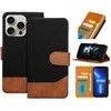 Dėklas Oem JEANS Book skirtas Apple iPhone 16e (SE 4 2025) juodos spalvos