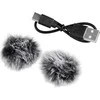 Oem Wireless lavalier microphone Lightning double with long hair (2 in set) K1 juodas