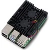 Justpi Raspberry Pi 5 korpusas su dviem ventiliatoriais - aliuminis - juodas