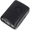 OEM dėklas Raspberry Pi 5 su ventiliatoriumi ir radiatoriais – ABS – juodas}