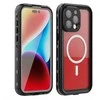 Oem iPhone 15 PRO MAX dėklas, Shellbox DOT, atsparus vandeniui, suderinamas su MagSafe, juodas