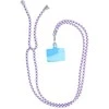Dėklas OEM SWING (6mm) telefono virvelė, reguliuojamo ilgio telefono pakabukas / laido ilgis 165cm (maks. 82,5cm kilpoje) / ant peties arba kaklo - baltas - violetinė