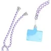 Dėklas OEM SWING (6mm) telefono virvelė, reguliuojamo ilgio telefono pakabukas / laido ilgis 165cm (maks. 82,5cm kilpoje) / ant peties arba kaklo - baltas - violetinė