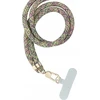 Dėklas OEM SWING (8 mm) telefono virvelė, reguliuojamo ilgio telefono pakabukas / laido ilgis 165 cm (maks. 82,5 cm kilpoje) / ant peties arba kaklo - pilkas-žalias-pink