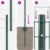 Tvora su stulpais Žalia 1.4 x 10 m Plienas 3335969