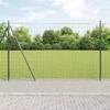 Eurų tvora su betono baze 10 x 1,5 m PVC dengtas plienas Pilka
