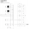 Voninės baterija Omnires OMNIRES CT8037/1CPB CONTOUR voninė baterija 5 angų, įleidžiama, šlifuota varinė