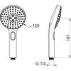 Dušo galvutė Oras Hydractiva 242403, pilka/chromo, 120 mm
