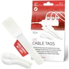 Organizer LABEL THE CABLE LTC Opaski kablowe na rzepy su etykietami Rinkinys daugkartinio naudojimo, balta, 10 vnt (LTC 2620-10)